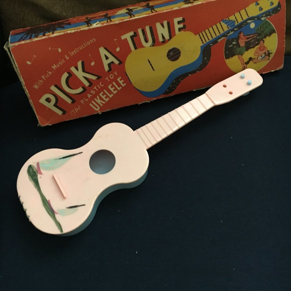 Vintage Toy Ukulele Pick a Tune Toy Town Corporation Original Box Rare - Picture 3 of 6